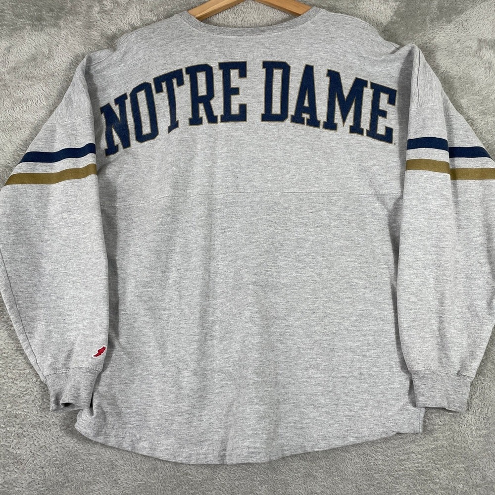League Notre Dame Spirit Jersey Mens Large Gray Fighting Irish NCAA Shirt